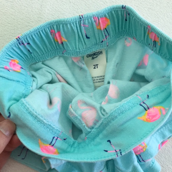 🦩Blue and Pink Flamingo Shorts with Pink Pom-pom Trim by OshKosh B'Gosh 🦩 - Picture 10 of 11